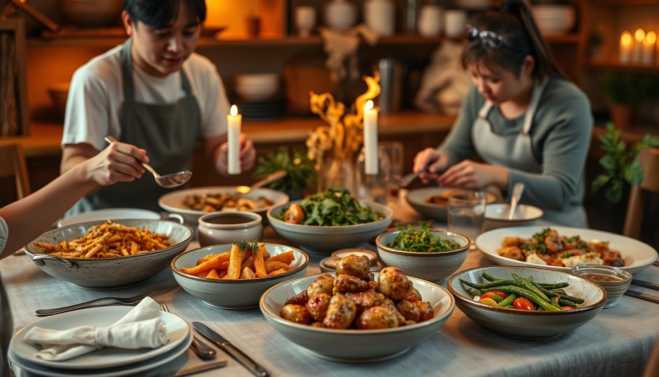 Ingredients prepared for a simple home dinner