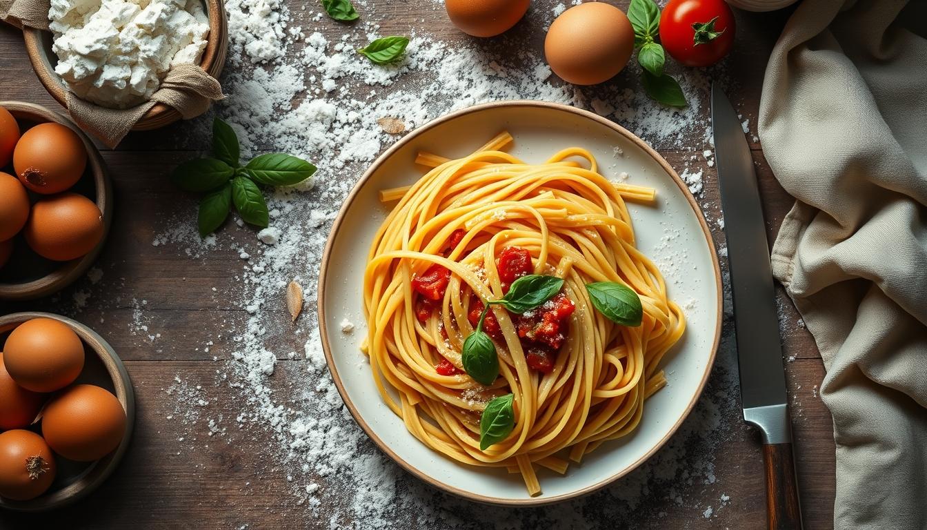 Fresh seasonal ingredients arranged for home cooking